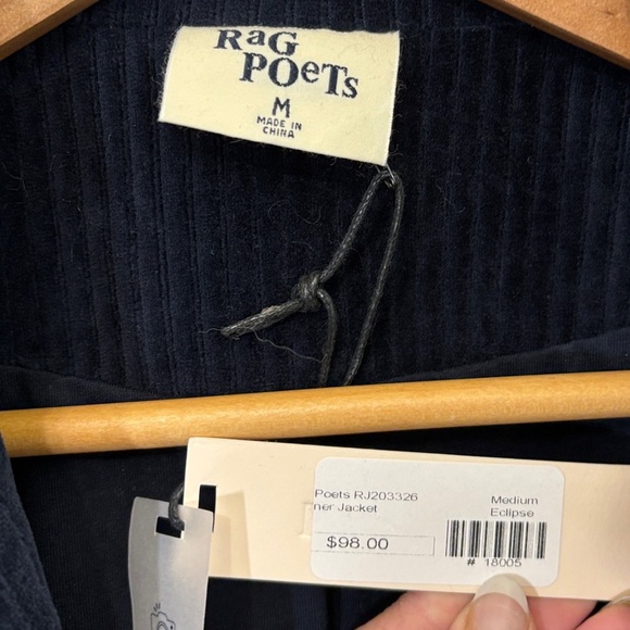 Blue Tailored Blazer with Notched Lapels - Picture 3 of 4